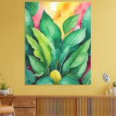 Toile un tableau de feuilles verts (Insitu(Salon))