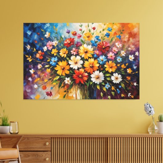 Toile un tableau de fleurs dans un vase (Insitu(Salon))