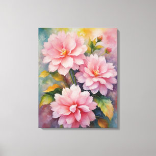 Toile un tableau de fleurs roses pleine couleur