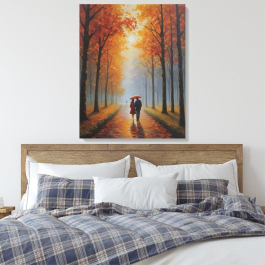 Toile un tableau d'un couple marchant sur un chemin arbo (Insitu(Chambre))