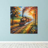Toile un tableau d'un train sur les rails (Insitu (Plancher de Bois))