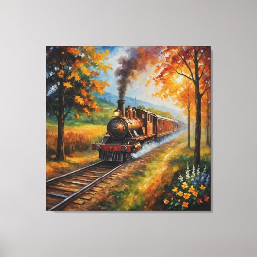 Toile un tableau d'un train sur les rails (Recto)