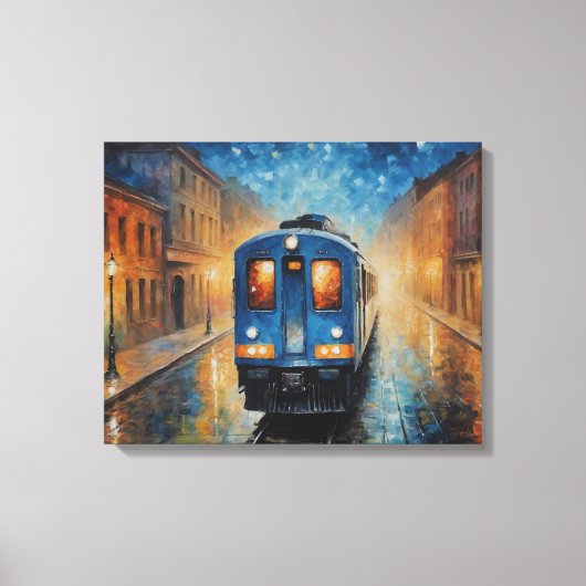 Toile un tableau d'un train sur une voie ferrée (Recto)