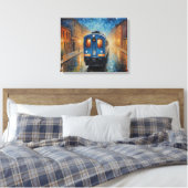 Toile un tableau d'un train sur une voie ferrée (Insitu(Chambre))