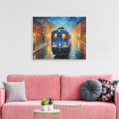 Toile un tableau d'un train sur une voie ferrée (Insitu(Salon))