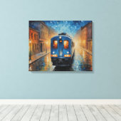 Toile un tableau d'un train sur une voie ferrée (Insitu (Plancher de Bois))