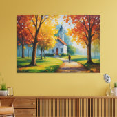 Toile un tableau d'une église et d'un bâtiment (Insitu(Salon))