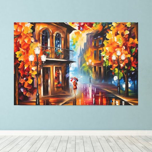 Toile un tableau d'une femme tenant un parapluie (Insitu (Plancher de Bois))