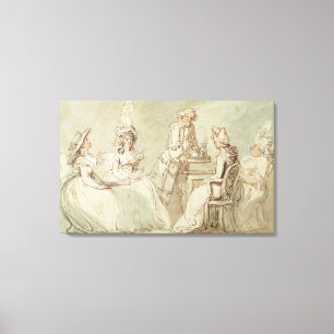 Toile Un Tea Party (stylo & encre, crayon & w/c sur papi