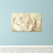 Toile Un Tea Party (stylo & encre, crayon & w/c sur papi (Insitu (Plancher de Bois))