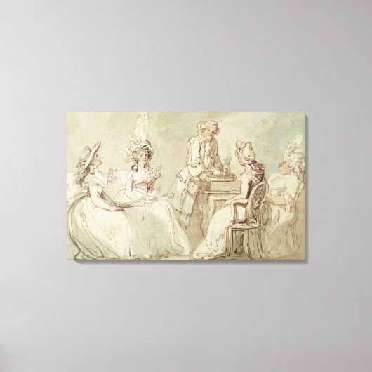 Toile Un Tea Party (stylo & encre, crayon & w/c sur papi (Recto)