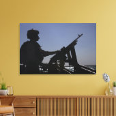 Toile Un technicien maniant une mitrailleuse M240 en Ira (Insitu(Salon))