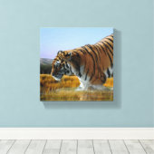Toile Un tigre se jetant dans l'eau (Insitu (Plancher de Bois))