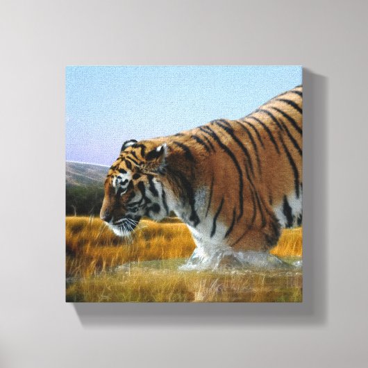 Toile Un tigre se jetant dans l'eau (Recto)