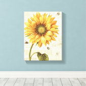 Toile Un tournesol jaune (Insitu (Plancher de Bois))