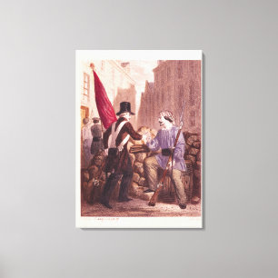 Toile Un travailleur partageant son pain avec un