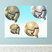 Toile Un vaisseau spatial qui traverse une planète (Insitu (Plancher de Bois))