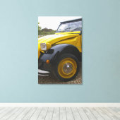 Toile Un vieux Citroen noir et jaune 2CV 2 CV, (Insitu (Plancher de Bois))