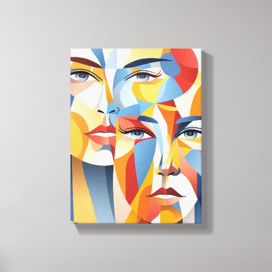 Toile Un visage humain abstrait vibrant (Recto)