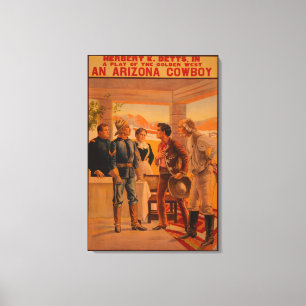 Toile Une affiche de jeu de l'Arizona CowboyWestern