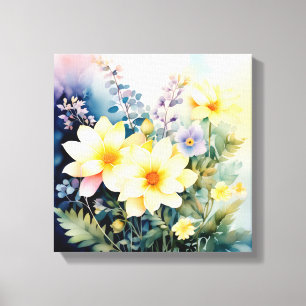 Toile Une aquarelle dynamique arrangement floral