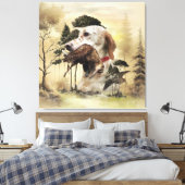 Toile Une bécasse avec le setter anglais (Insitu(Chambre))