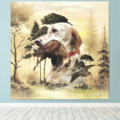 Toile Une bécasse avec le setter anglais (Insitu (Plancher de Bois))