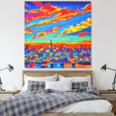 Toile Une belle vue sur la ville la nuit (Insitu(Chambre))