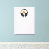 Toile Une bulle de pensée avec coeur et casque (Insitu (Plancher de Bois))