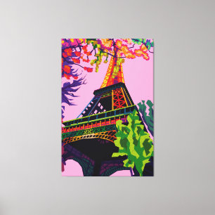 Toile Une célébration colorée de la Tour Eiffel