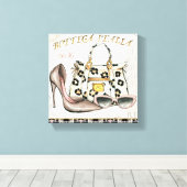 Toile Une chaussure, un sac et une paire de lunettes (Insitu (Plancher de Bois))