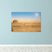 Toile Une cigogne blanche (Insitu (Plancher de Bois))