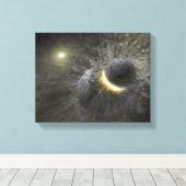 Toile Une collision entre des objets massifs dans l'espa (Insitu (Plancher de Bois))