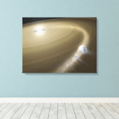 Toile Une comète déchirée vers des schreds autour d'une  (Insitu (Plancher de Bois))