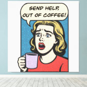 Toile une dame a besoin de son café envoyer de l'aide à (Insitu (Plancher de Bois))