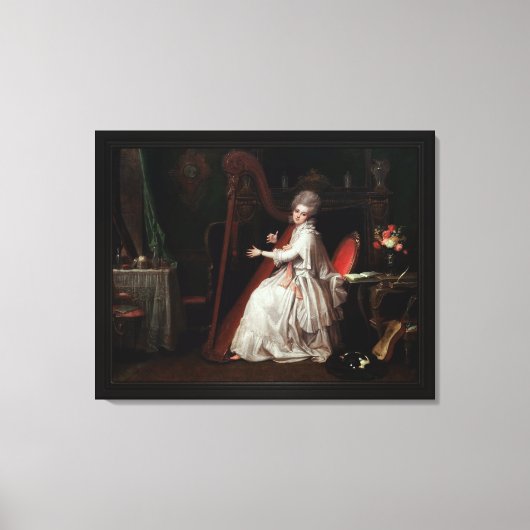Toile Une dame jouant sur la harpe par Richard Cosway (Recto)