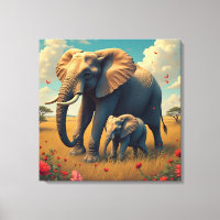 Une douce maman sentimentale et un éléphant de béb
