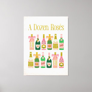Toile Une Douzaine de Rosés Champagne Rose Bouteilles Ba