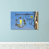 Toile Une enseigne en fer forgé qui illustre le thème (Insitu (Plancher de Bois))