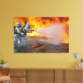 Toile Une équipe de lutte contre l'incendie secourue par (Insitu(Salon))