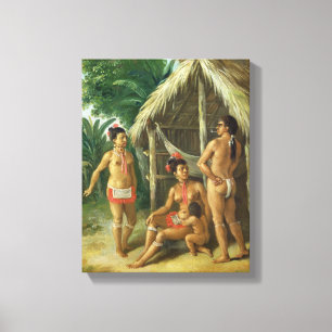 Toile Une famille de Carib de l'Îles-Sous-le-Vent en