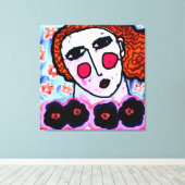 Toile Une femme aux fleurs Peinture numérique Abstraite (Insitu (Plancher de Bois))