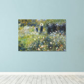 Toile Une femme avec un parasol dans un jardin par Augus (Insitu (Plancher de Bois))