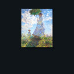 Toile Une femme avec un parasol | Monet |<br><div class="desc">Une femme avec un parasol est un tableau de 1875 de l'impressionniste Claude Monet français.</div>