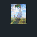 Toile Une femme avec un parasol | Monet |<br><div class="desc">Une femme avec un parasol est un tableau de 1875 de l'impressionniste Claude Monet français.</div>