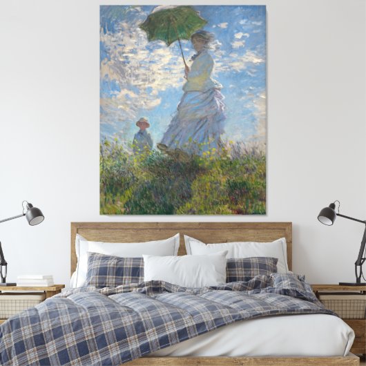 Toile Une femme avec un parasol par Claude Monet (Insitu(Chambre))