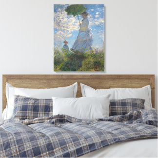 Toile Une femme avec un parasol | Paysage français