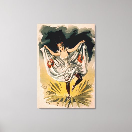 Toile Une femme en costume de danse sur l'affiche de fle (Recto)
