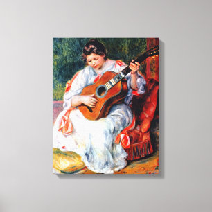 Toile Une femme jouant à la guitare par Pierre Renoir