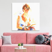 Toile Une femme qui lit un livre (Insitu(Salon))